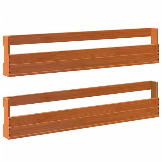 vidaXL Wall-mounted Shoe Racks 2 pcs Wax Brown 110x8.5x23.5 cm