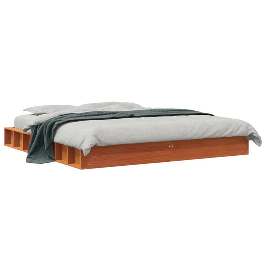 vidaXL Bed Frame without Mattress Wax Brown 180x200 cm Solid Wood Pine
