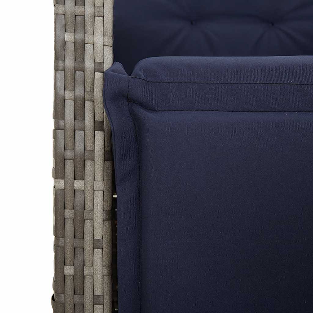vidaXL 5 Piece Garden Dining Set with Cushions Grey Poly Rattan