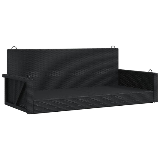 vidaXL Swing Bench Black 119x56x48 cm Poly Rattan