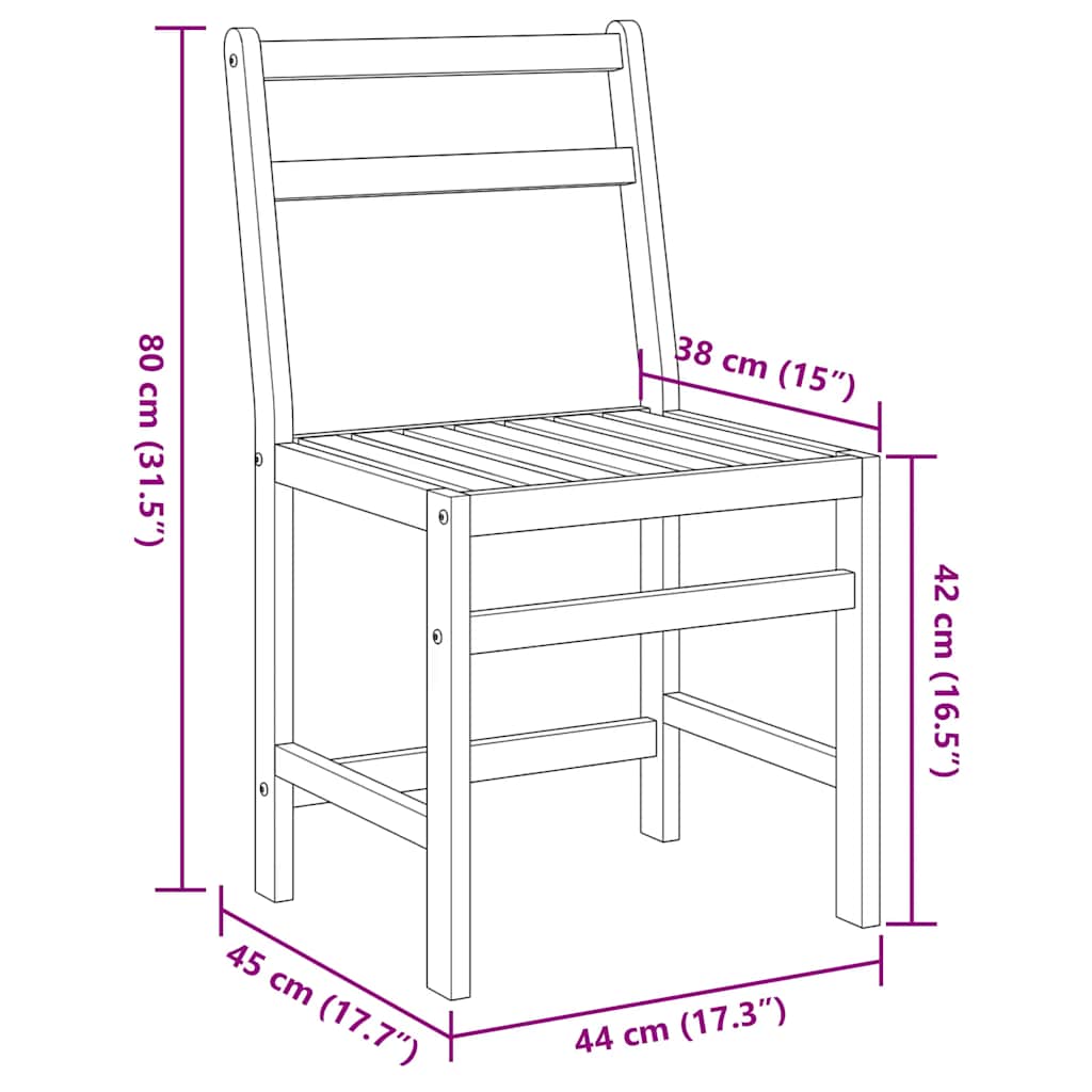 vidaXL Balcony Set | Natural Acacia Wood | Solid Acacia wood | Compact