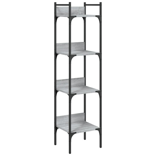 vidaXL Bookshelf 4-Tier Grey Sonoma 35x30x138.5 cm Engineered Wood