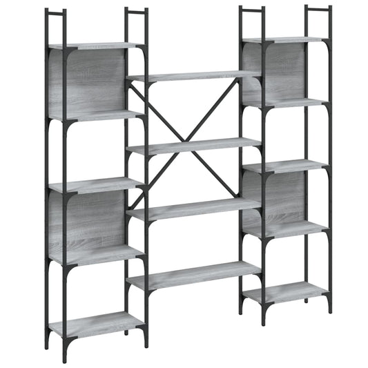 vidaXL Bookshelf Grey Sonoma 155.5x24x166.5 cm Engineered Wood