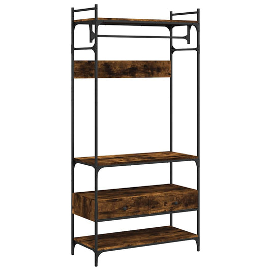 vidaXL Wardrobe with Drawers Smoked Oak 89x39x184,5 cm Engineered Wood