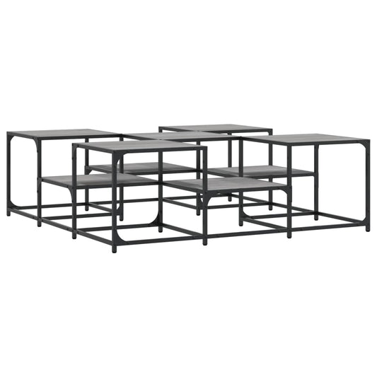 vidaXL Coffee Table Grey Sonoma 121x121x40 cm Engineered Wood