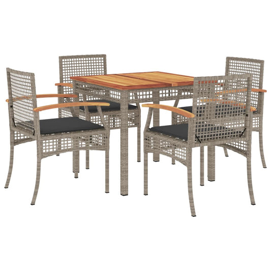vidaXL Garden Dining Set | Grey | PE Rattan | 4 Seater