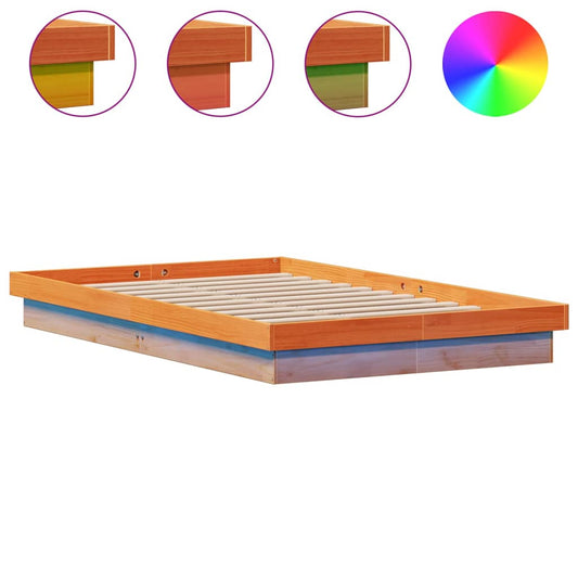 vidaXL Bed Frame | Wax brown | Solid pine wood | Double | Bed Frame