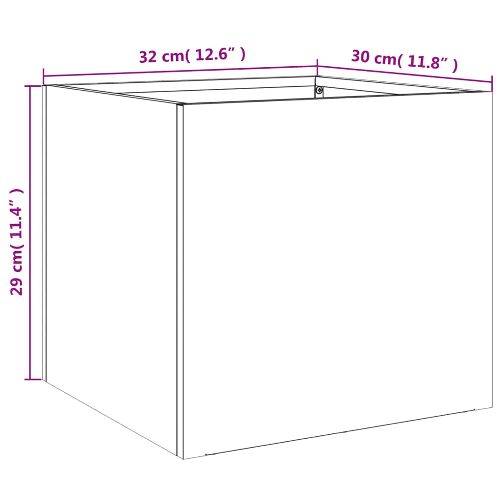 vidaXL Planters 2 pcs Olive Green 32x30x29 cm Steel