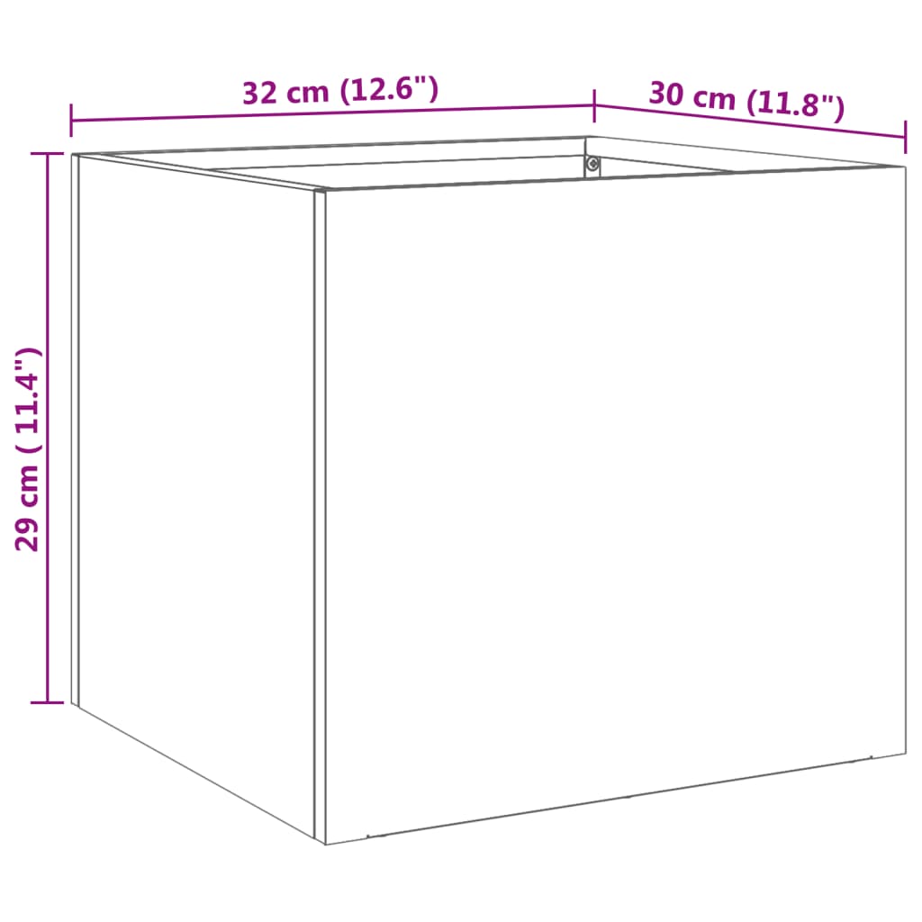 vidaXL Planter Silver 32x30x29 cm Stainless Steel