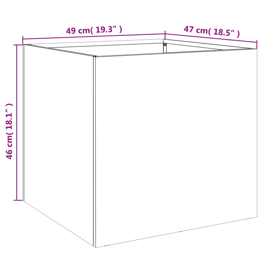 vidaXL Planters 2 pcs Olive Green 49x47x46 cm Steel
