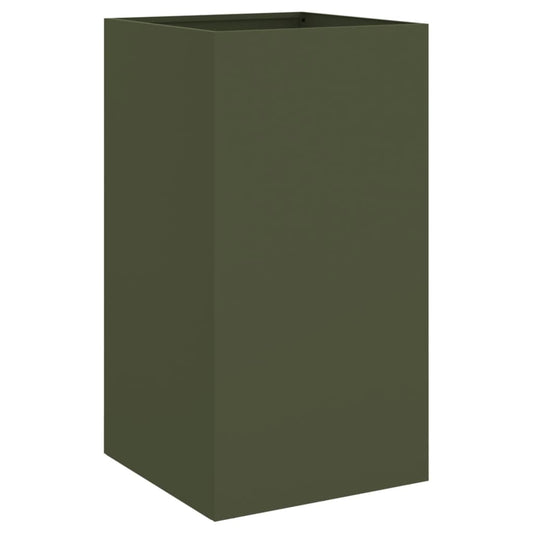 vidaXL Planter Olive Green 42x38x75 cm Steel
