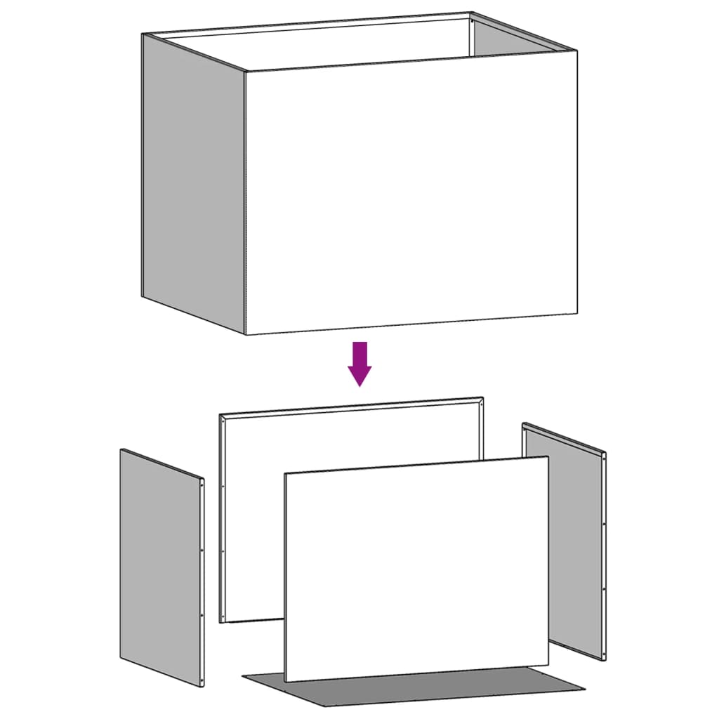 vidaXL Planter White 62x47x46 cm Steel