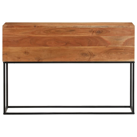 vidaXL Console Table 110x30x75 cm Solid Wood Acacia and Iron