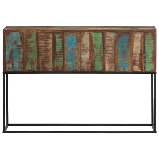 vidaXL Console Table 110x30x75 cm Solid Wood Reclaimed and Iron
