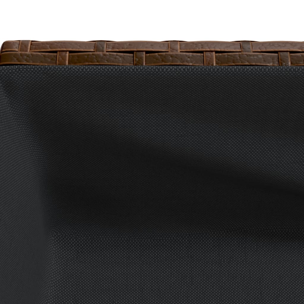 vidaXL Garden Planters with Shelf 2 pcs Brown 70x28x70 cm Poly Rattan