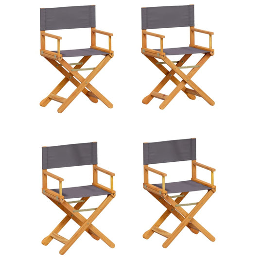 vidaXL 4 Piece Folding Chairs Dark Grey Fabric