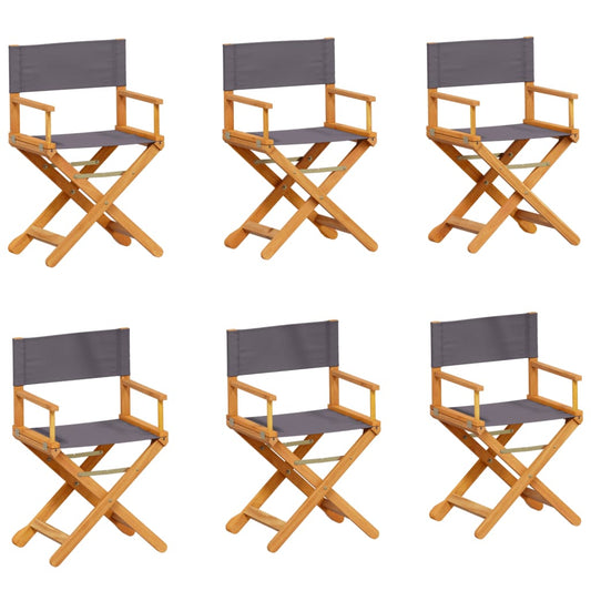 vidaXL 6 Piece Folding Chairs Dark Grey Fabric
