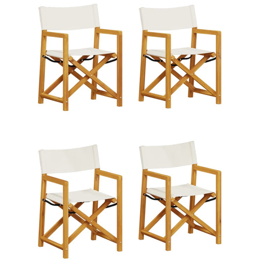 vidaXL 4 Piece Folding Chairs Cream White Fabric