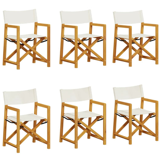vidaXL 6 Piece Folding Chairs Cream White Fabric