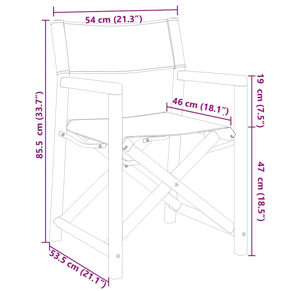 vidaXL 8 Piece Folding Chairs Cream White Fabric