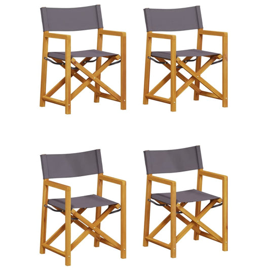 vidaXL 4 Piece Folding Chairs Dark Grey Fabric
