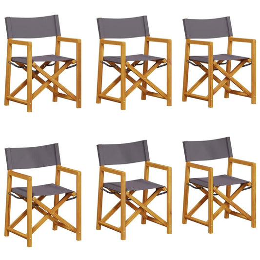 vidaXL 6 Piece Folding Chairs Dark Grey Fabric