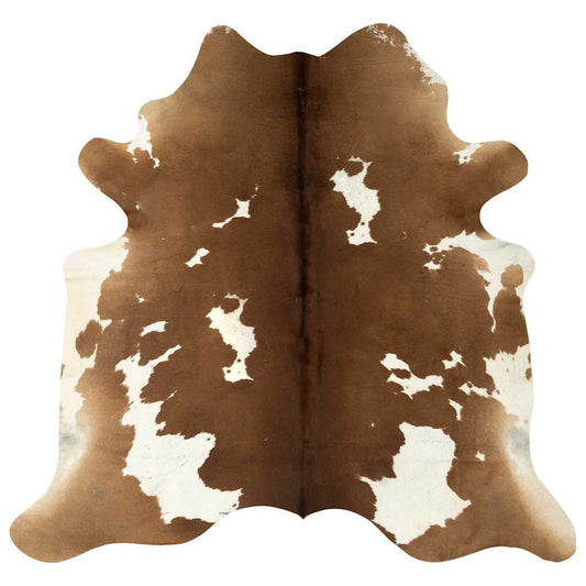 vidaXL Real Cowhide Rug Brown and White 180x220 cm