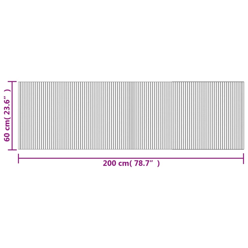 vidaXL Rug Rectangular Black 60x200 cm Bamboo