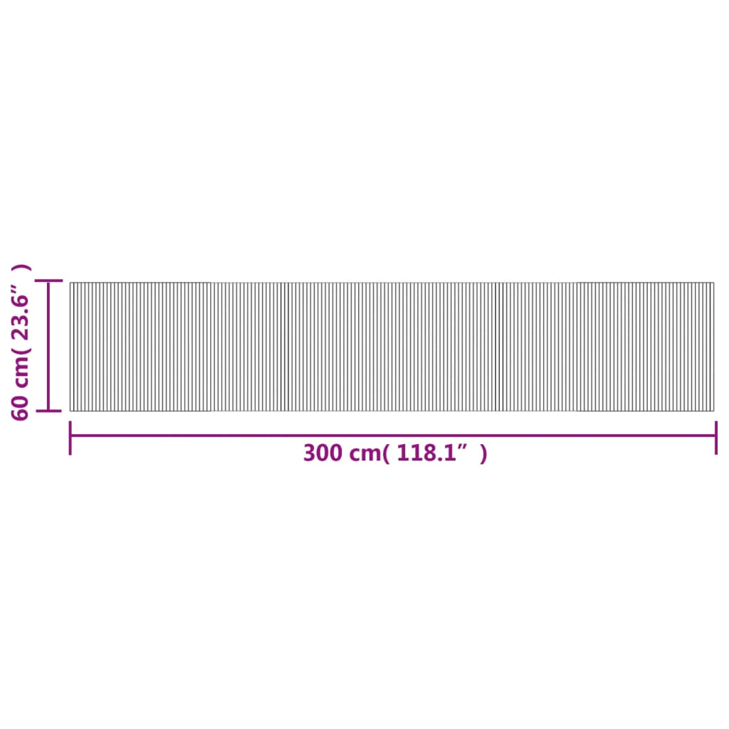 vidaXL Rug Rectangular Black 60x300 cm Bamboo