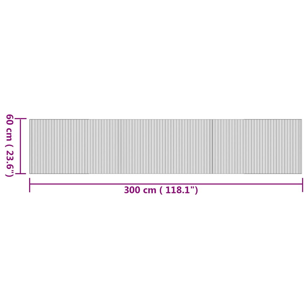 vidaXL Rug Rectangular Nature 60x300 cm Bamboo