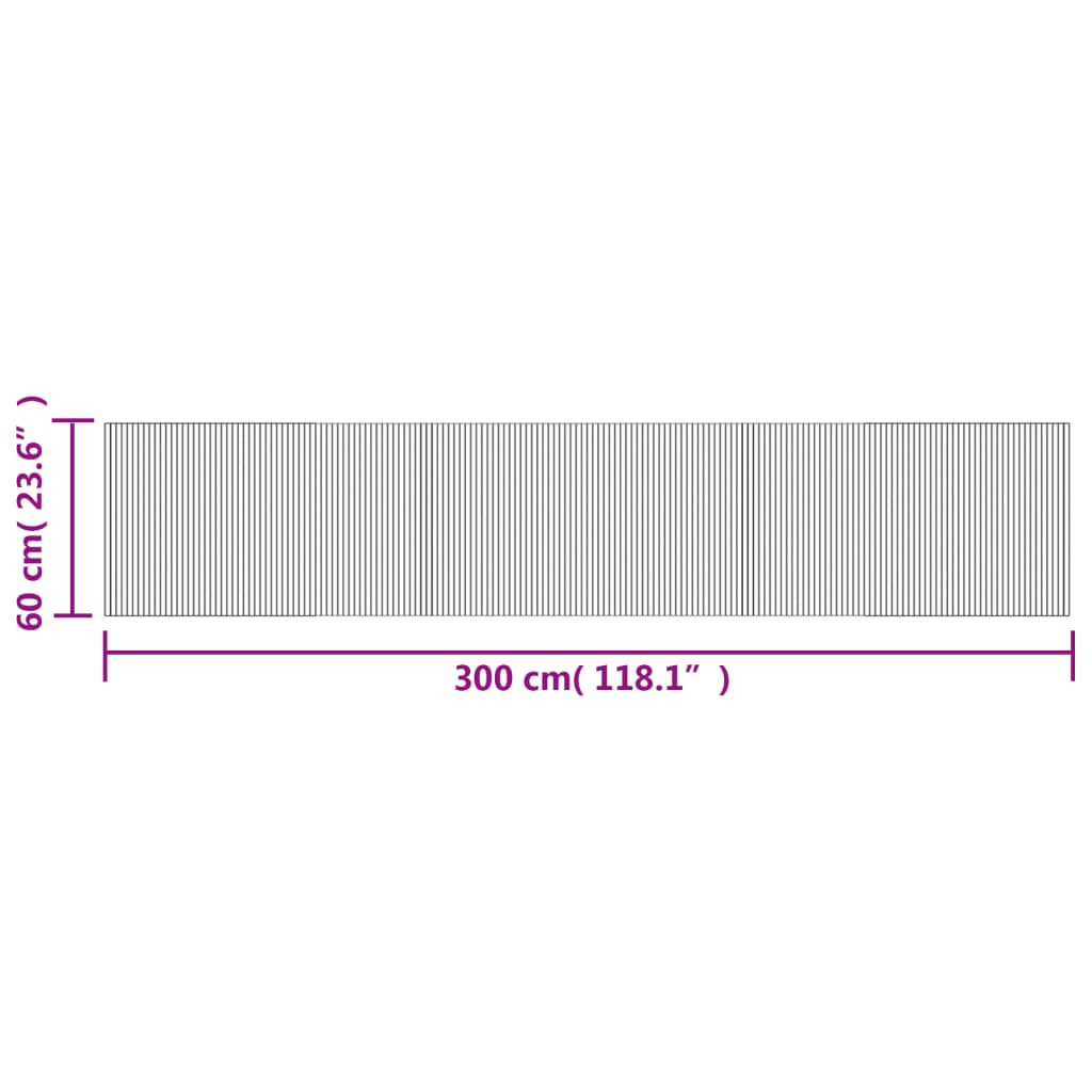 vidaXL Rug Rectangular Grey 60x300 cm Bamboo