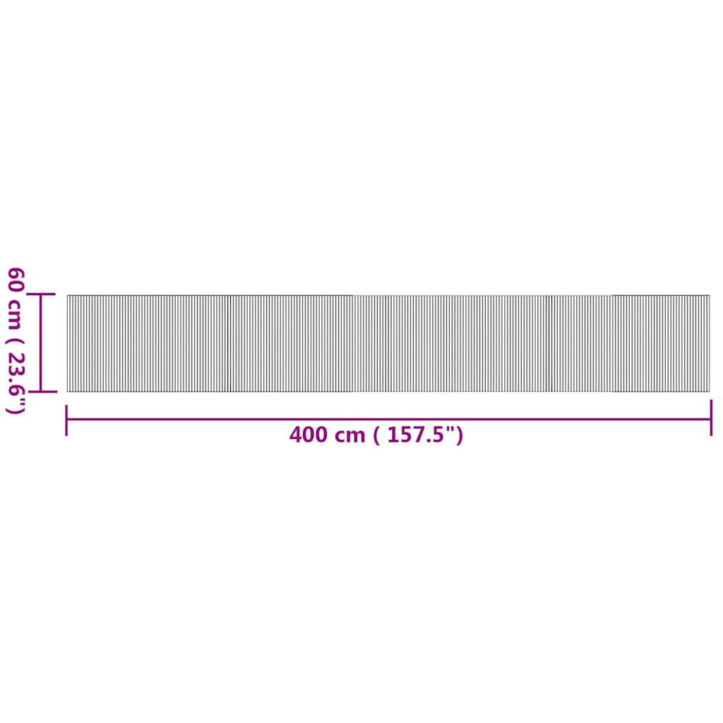 vidaXL Rug Rectangular Natural 60x400 cm Bamboo