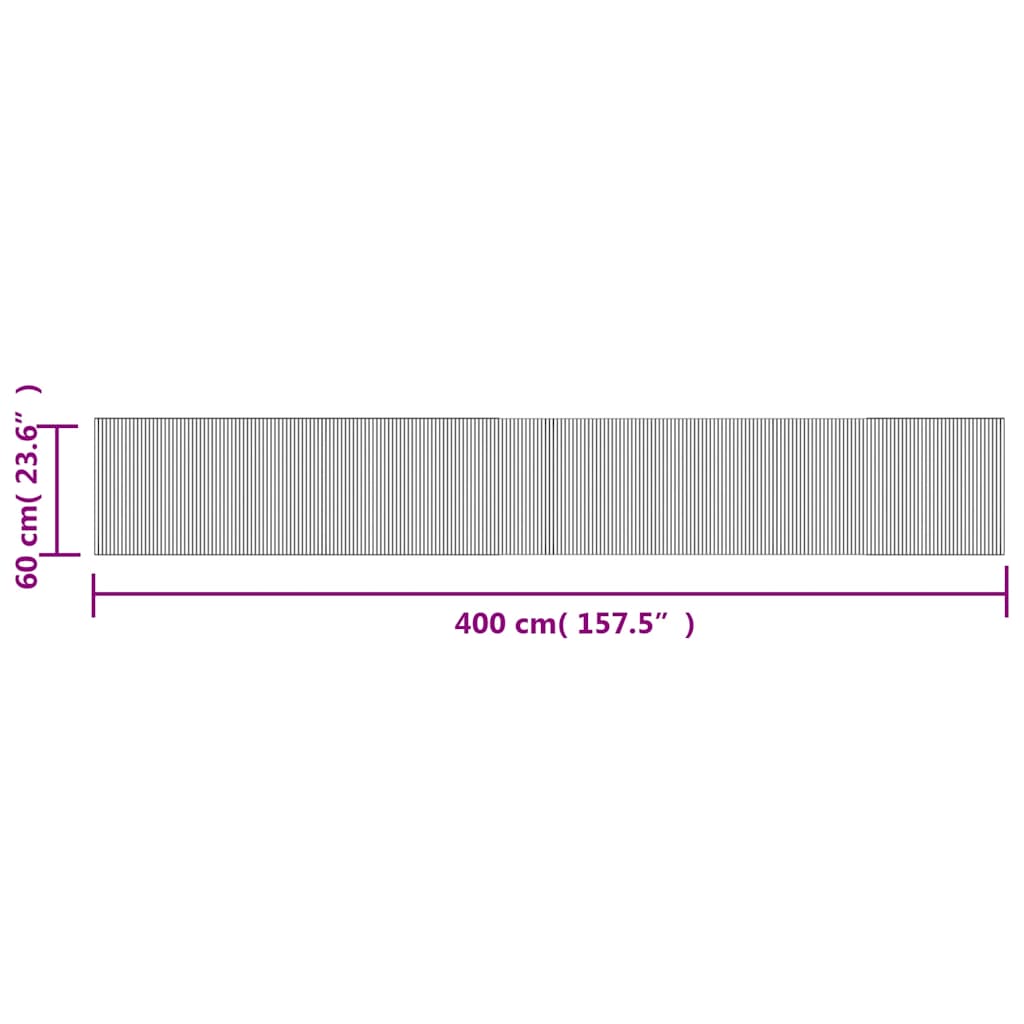 vidaXL Rug Rectangular Brown 60x400 cm Bamboo