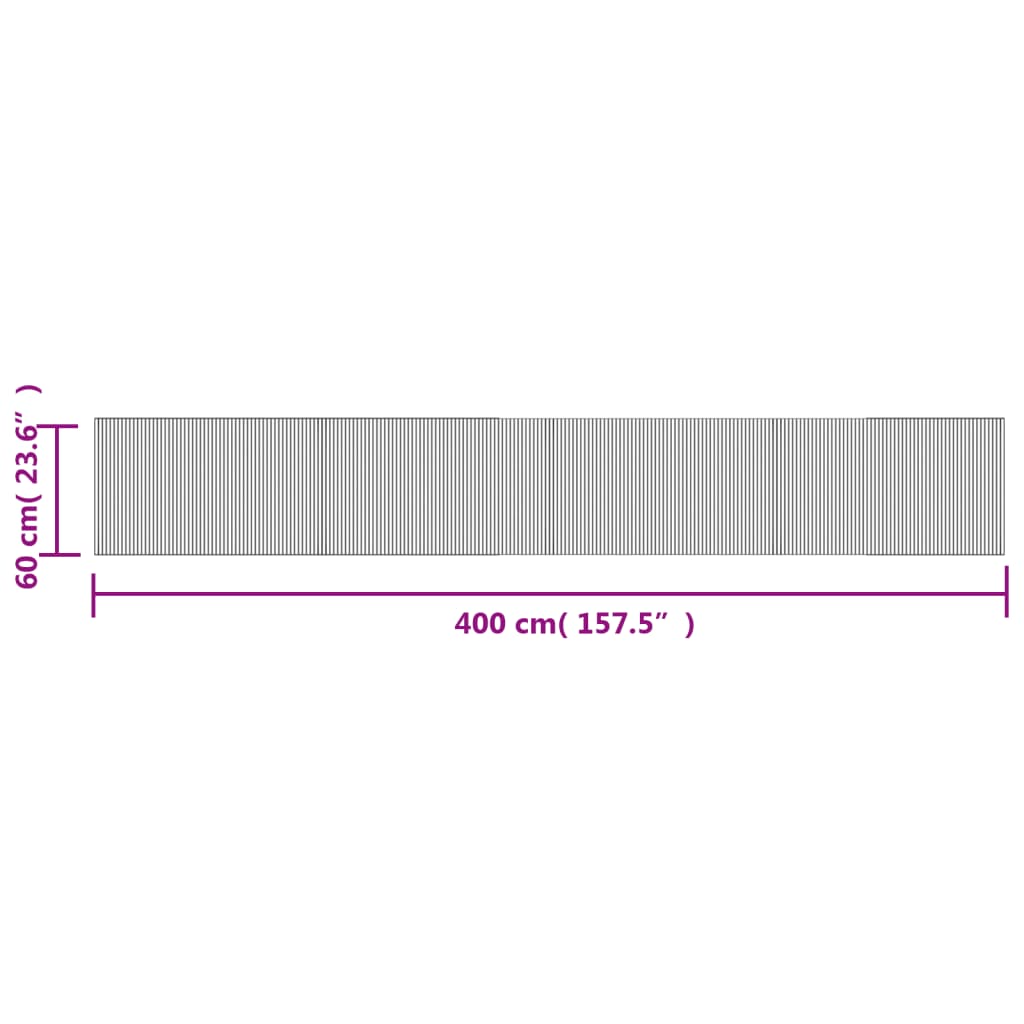 vidaXL Rug Rectangular Light Nature 60x400 cm Bamboo