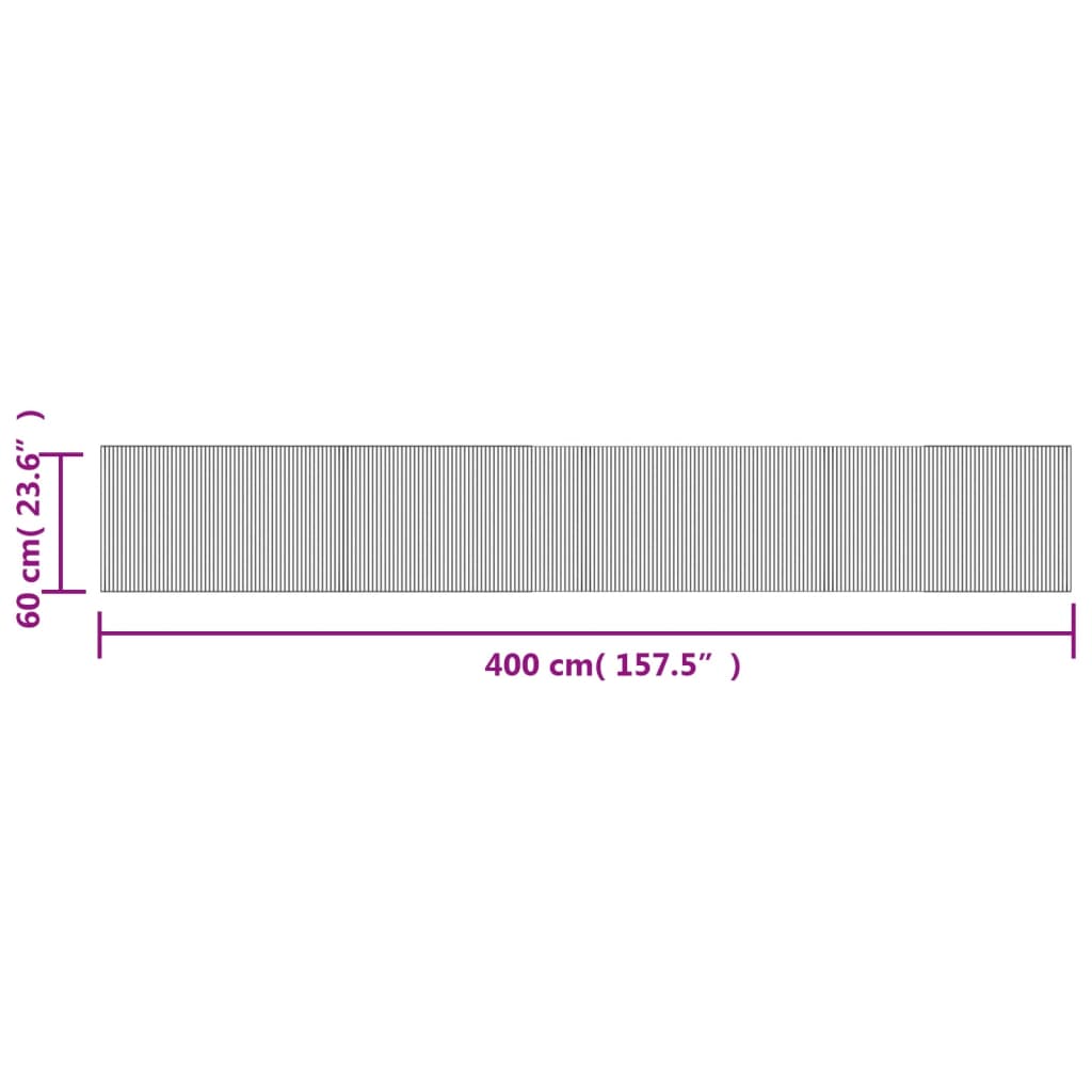 vidaXL Rug Rectangular Dark Brown 60x400 cm Bamboo