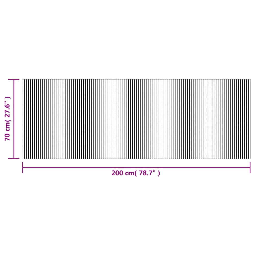 vidaXL Rug Rectangular Grey 70x200 cm Bamboo