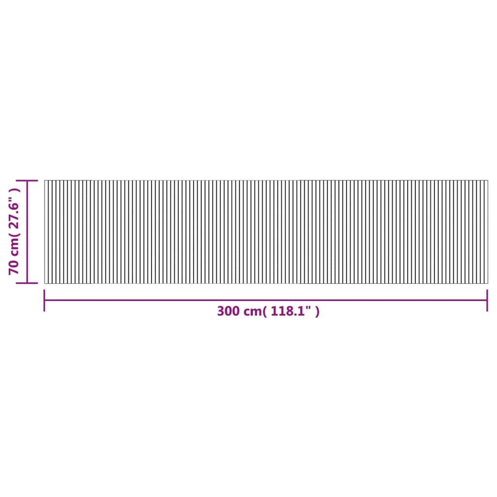 vidaXL Rug Rectangular Black 70x300 cm Bamboo