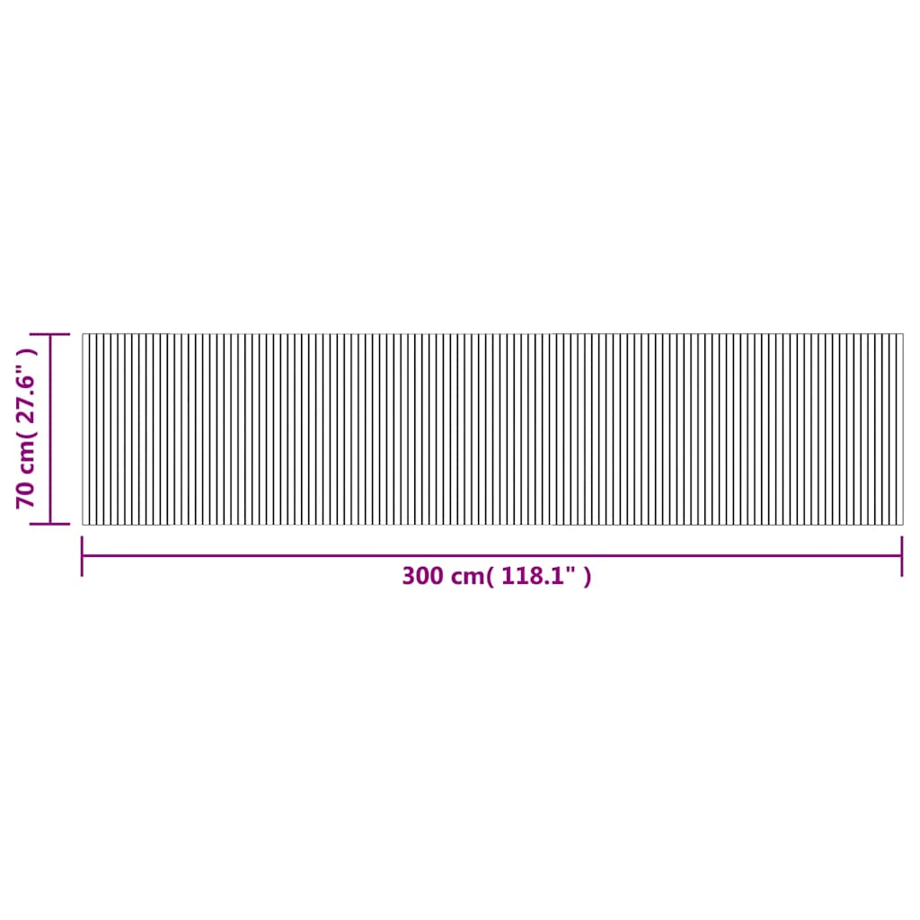 vidaXL Rug Rectangular Brown 70x300 cm Bamboo