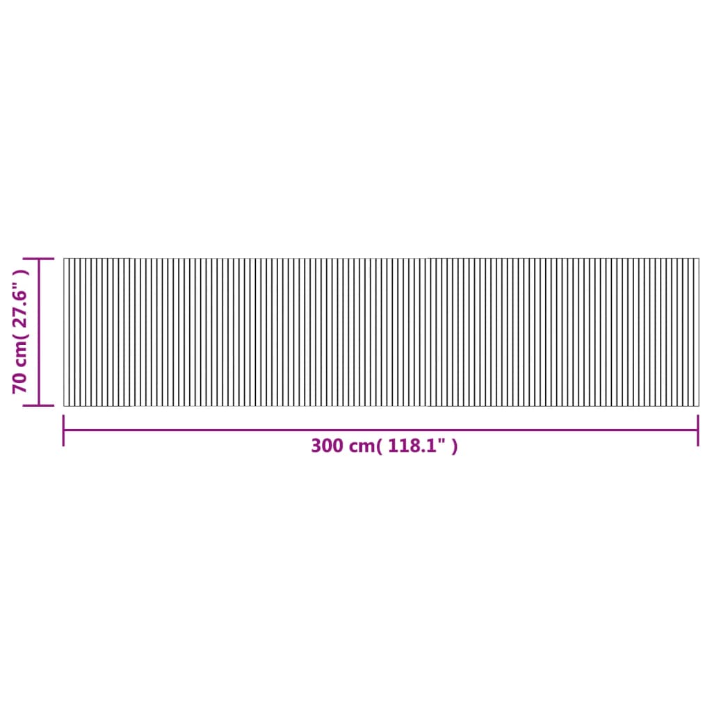 vidaXL Rug Rectangular Dark Brown 70x300 cm Bamboo