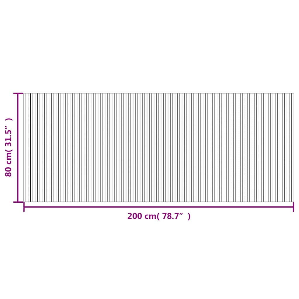 vidaXL Rug Rectangular Brown 80x200 cm Bamboo