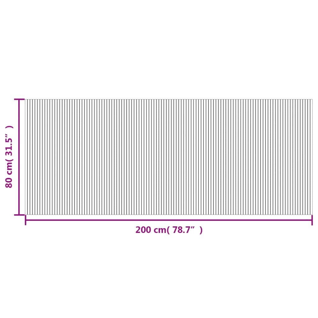 vidaXL Rug Rectangular Light Natural 80x200 cm Bamboo