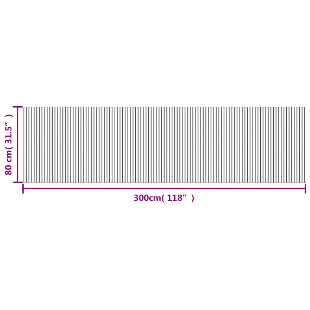 vidaXL Rug Rectangular Brown 80x300 cm Bamboo