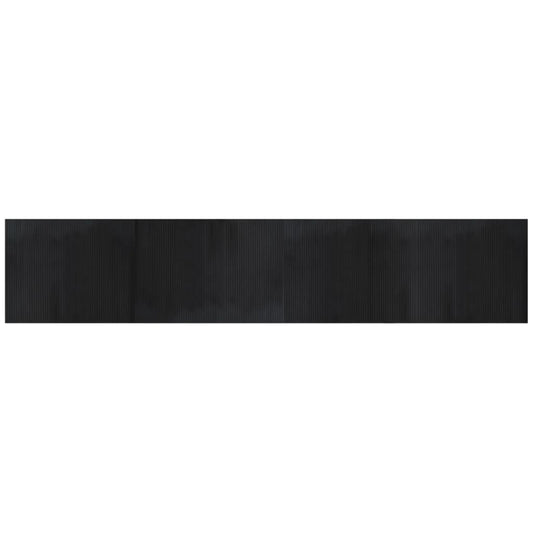 vidaXL Rug Rectangular Black 80x400 cm Bamboo
