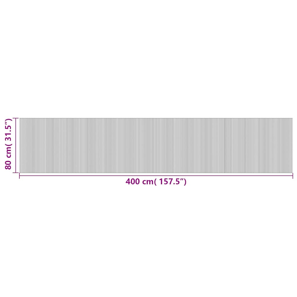 vidaXL Rug Rectangular Black 80x400 cm Bamboo