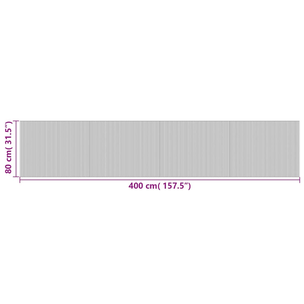 vidaXL Rug Rectangular Light Nature 80x400 cm Bamboo