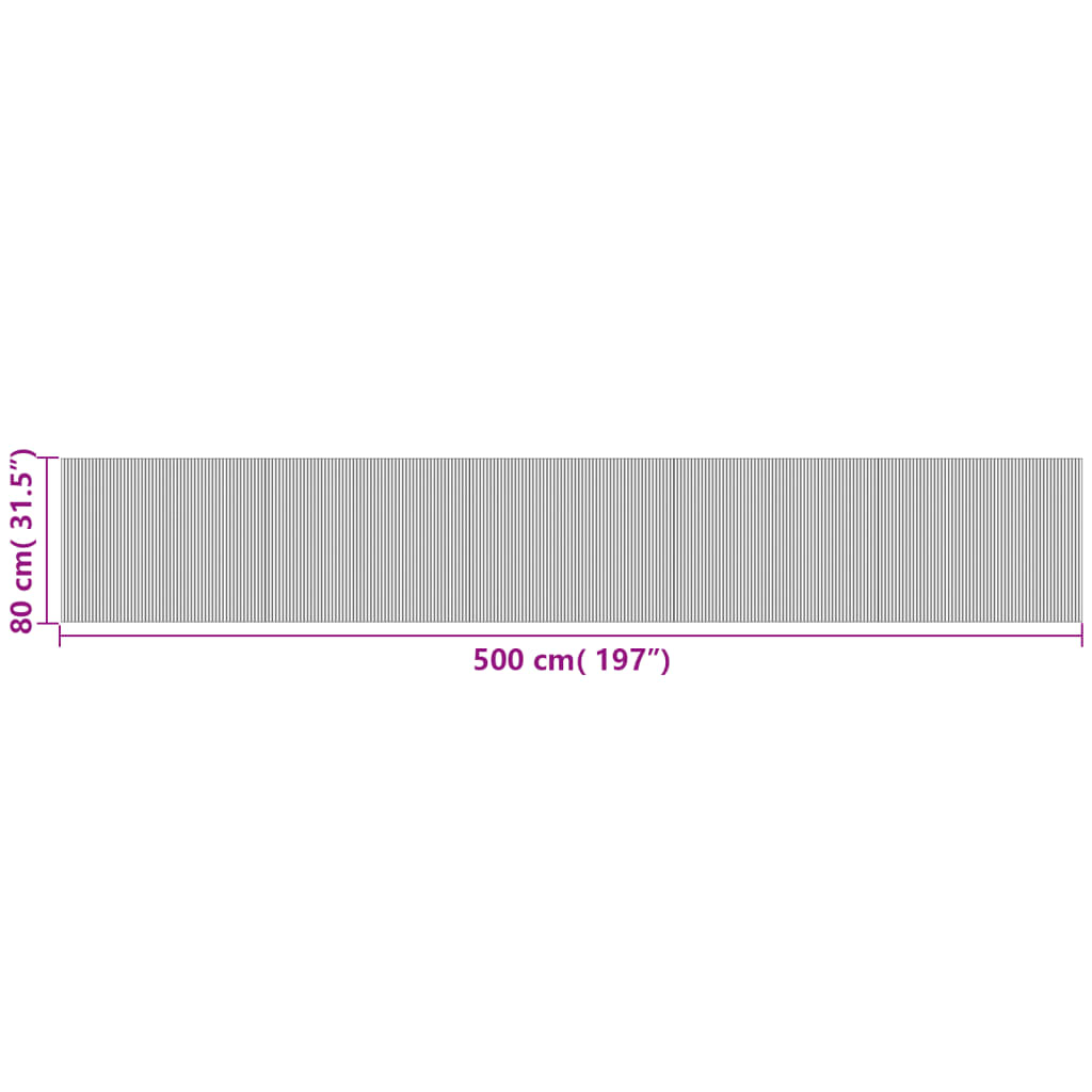 vidaXL Rug Rectangular Light Nature 80x500 cm Bamboo