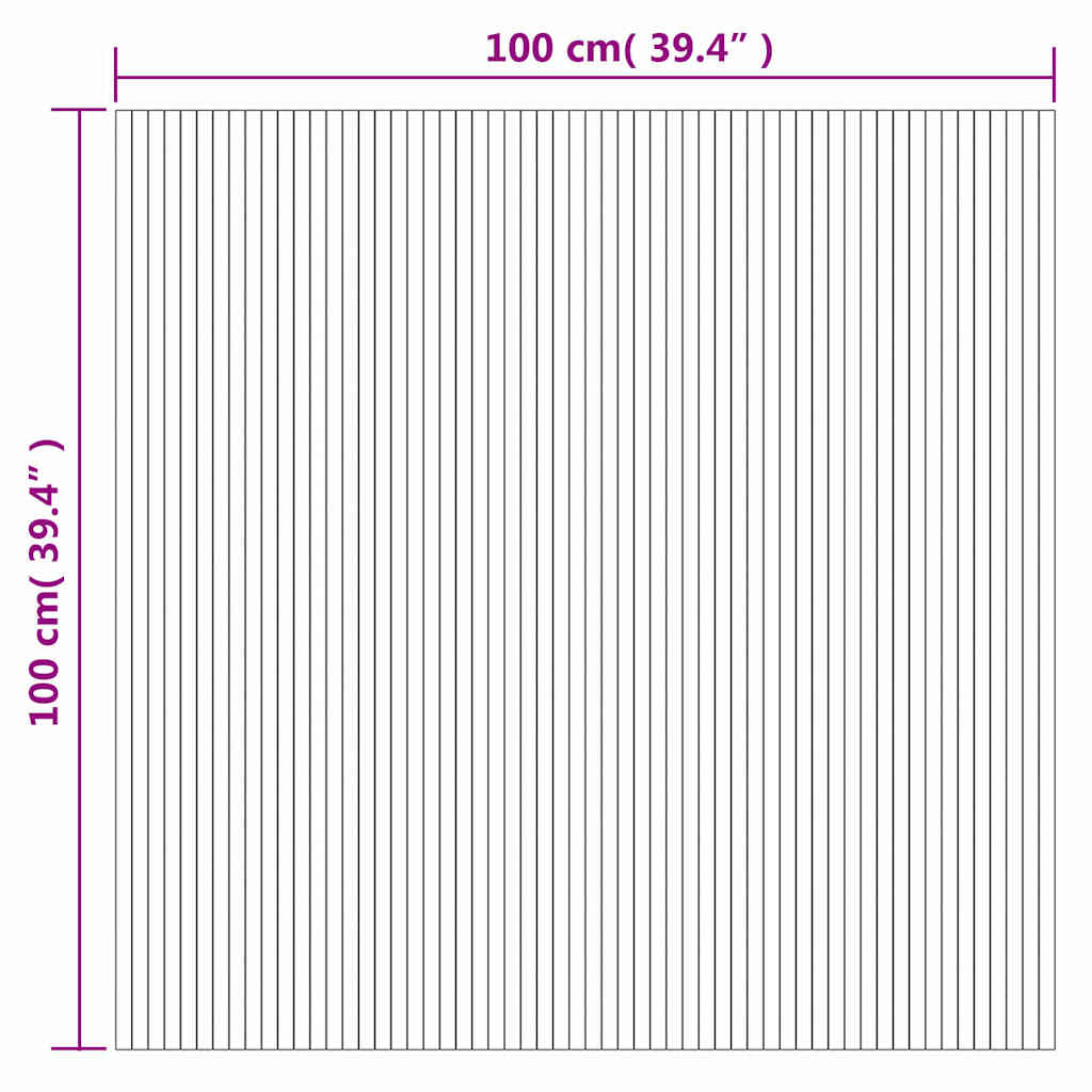vidaXL Rug Rectangular Brown 100x100 cm Bamboo
