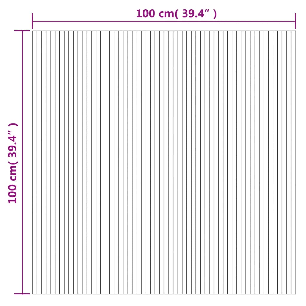 vidaXL Rug Rectangular Grey 100x100 cm Bamboo