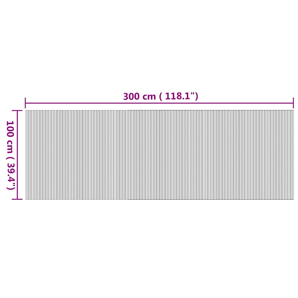 vidaXL Rug Rectangular Natural 100x300 cm Bamboo