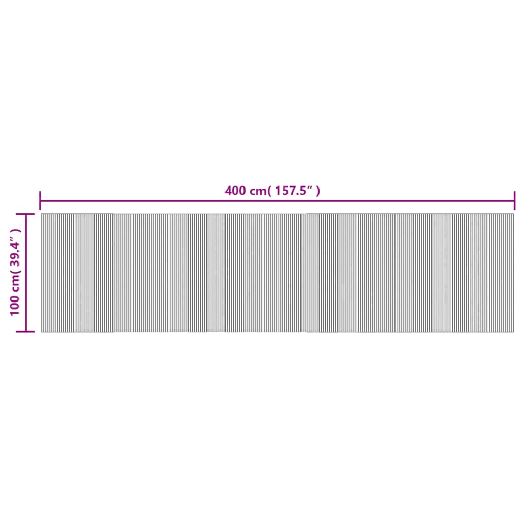 vidaXL Rug Rectangular Dark Brown 100x400 cm Bamboo
